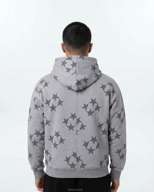 Star printed hoodie (Gray)