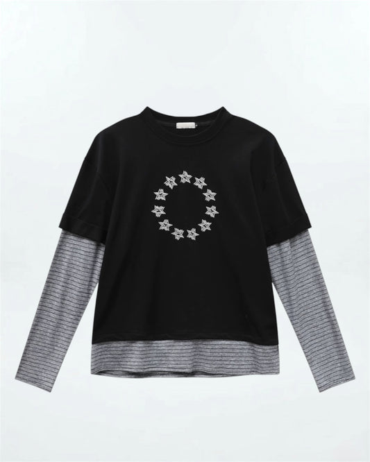 Star Orbit Layered Long Sleeve (2color)