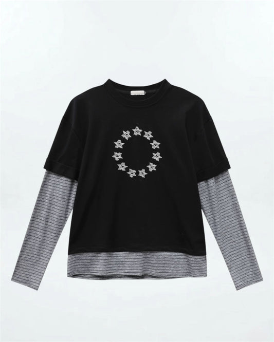 Star Orbit Layered Long Sleeve (2color)