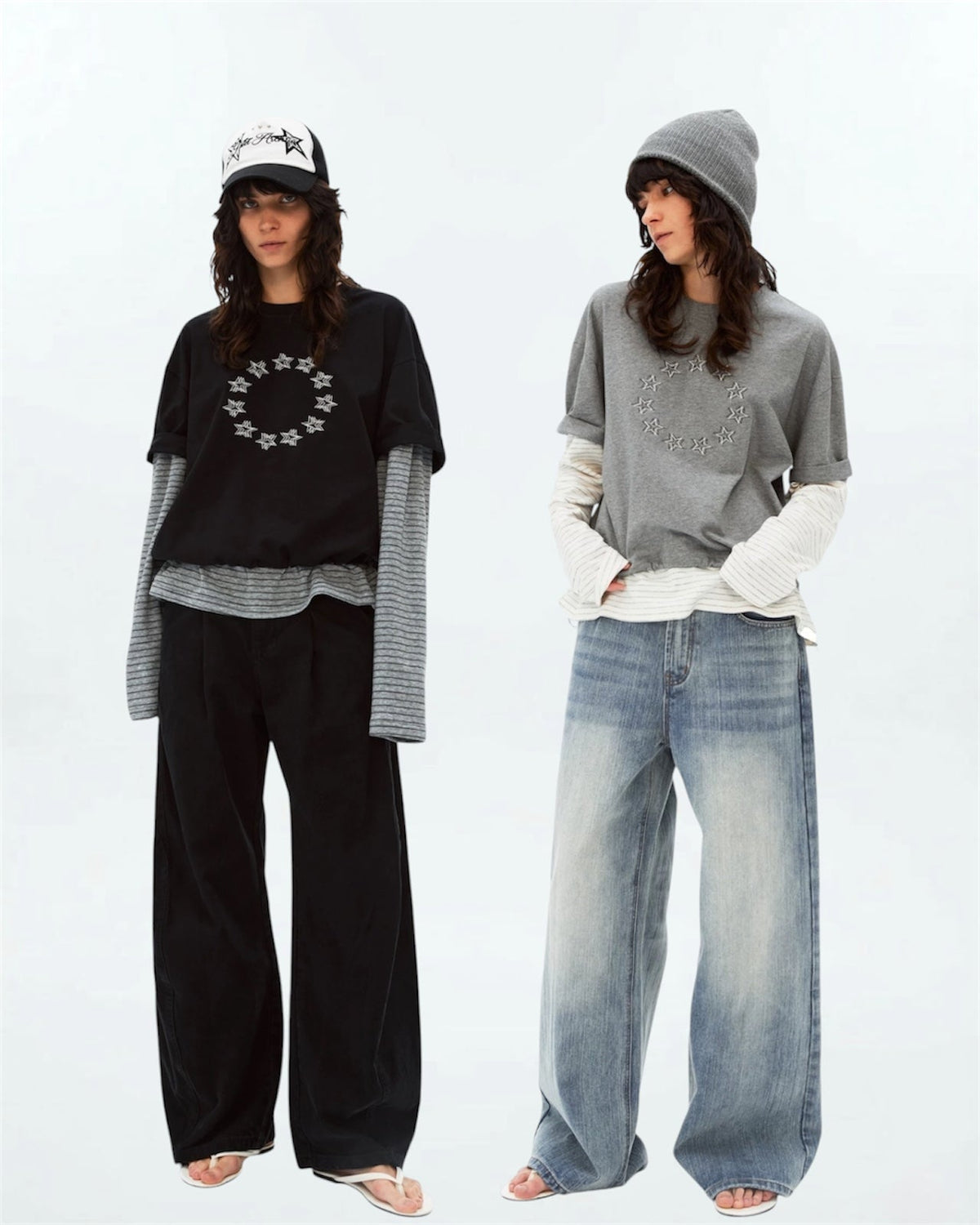 Star Orbit Layered Long Sleeve (2color)