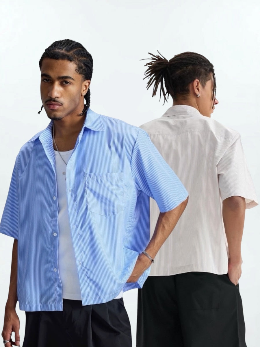 Boxy Stripe Short Shirts (2color)
