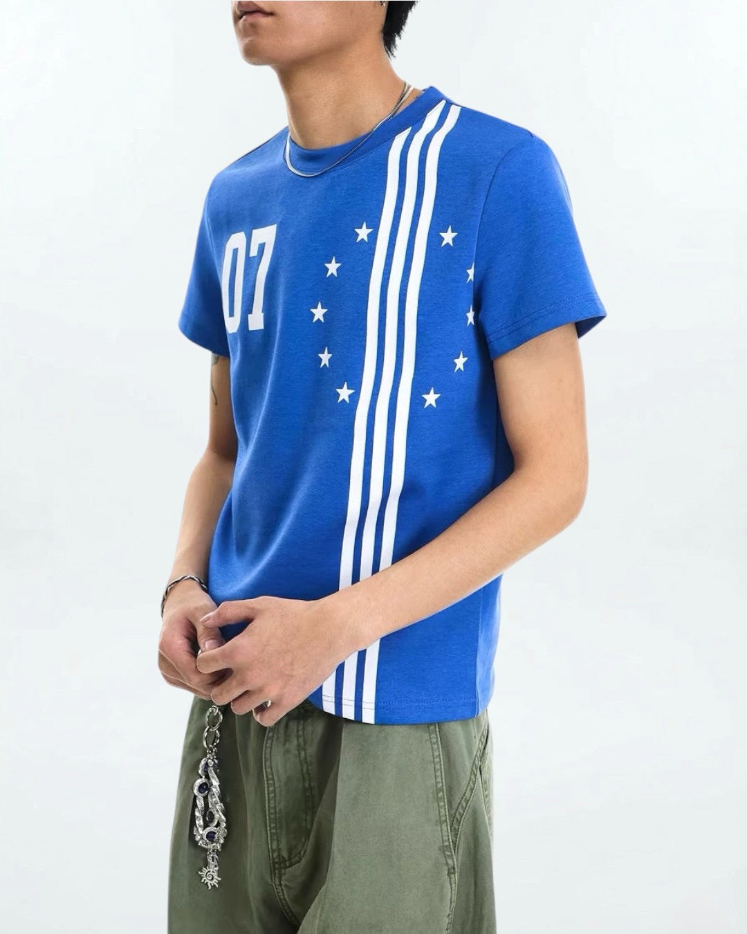 07 Star Graphic Striped Tee