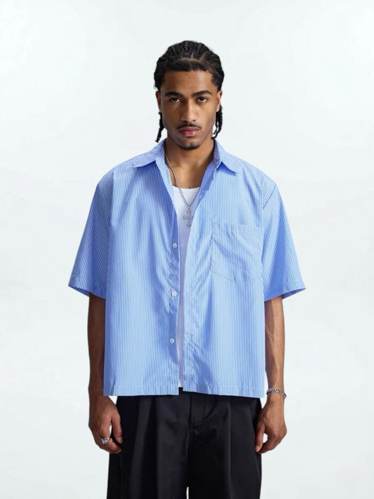 Boxy Stripe Short Shirts (2color)