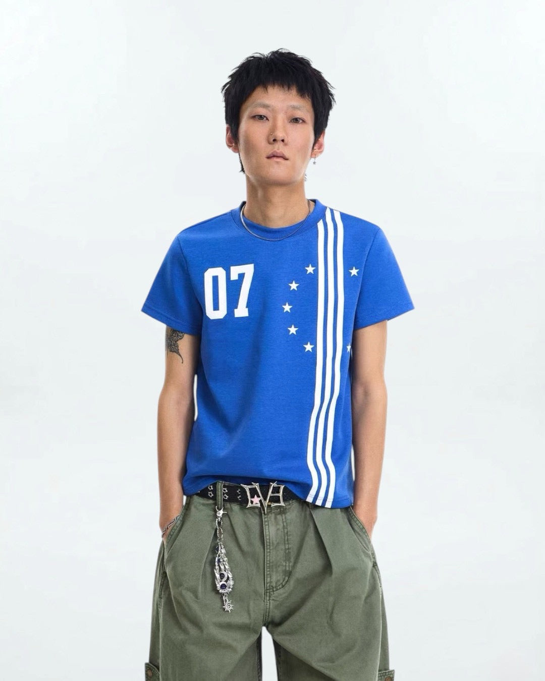 07 Star Graphic Striped Tee