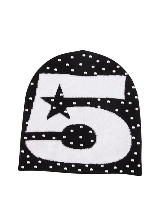 555 studs beanie (Black)