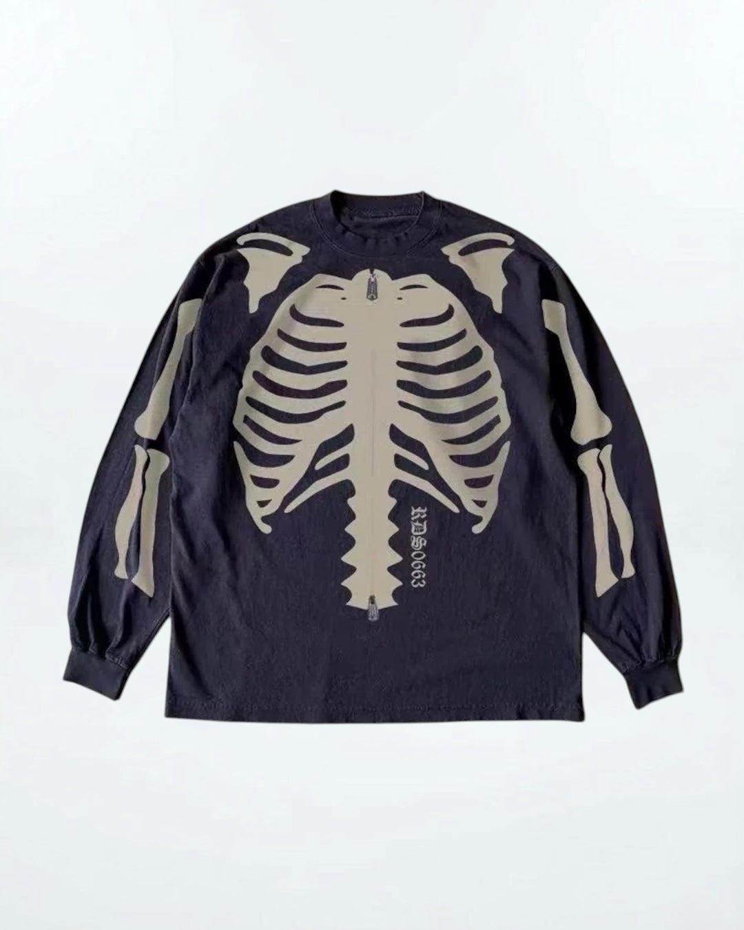 Bone Print Long Sleeve (Black)