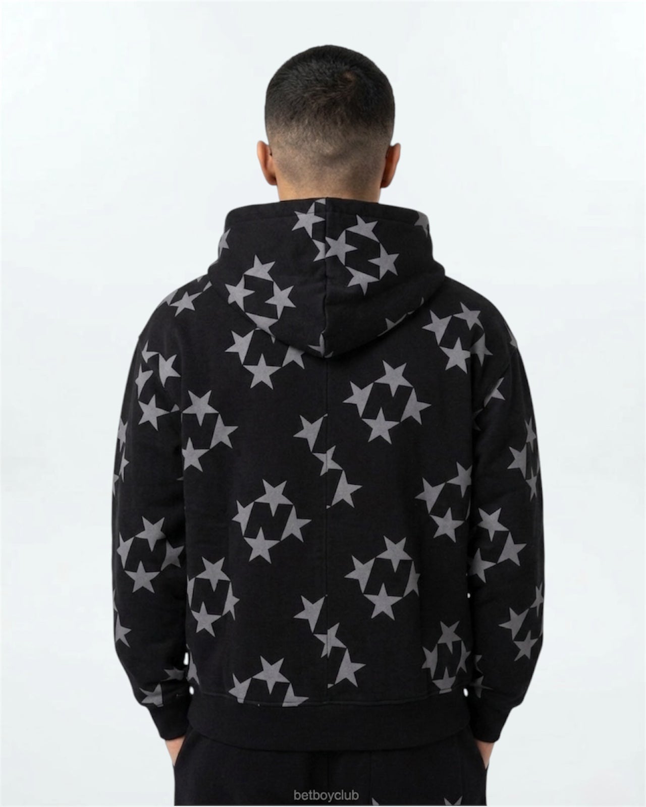 Star printed hoodie (Black)