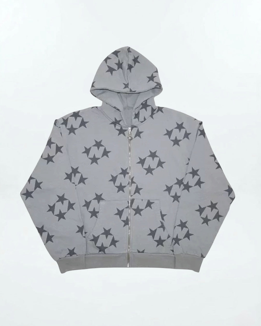 Star printed hoodie (Gray)