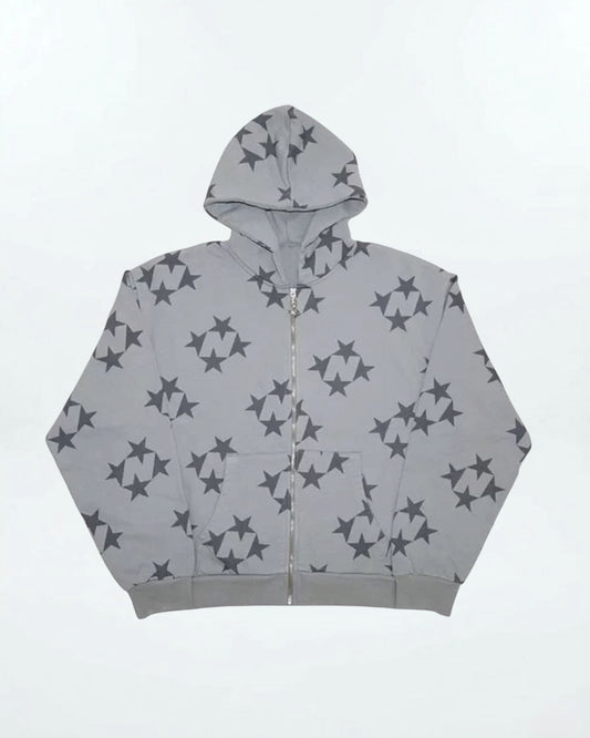 Star printed hoodie (Gray)