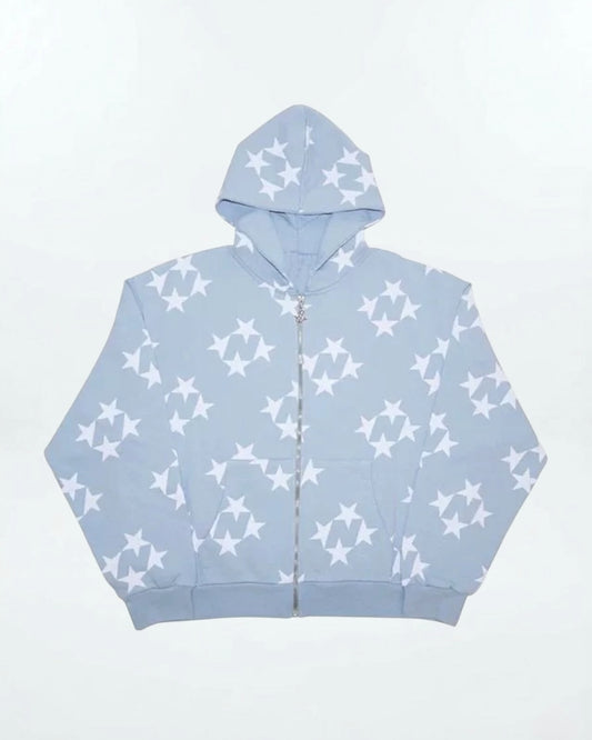 Star printed hoodie (Blue)