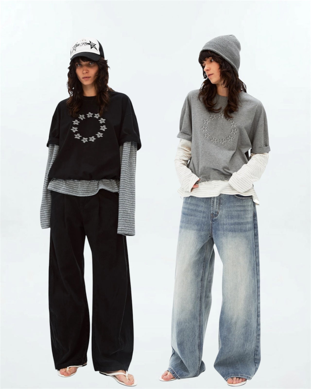 Star Orbit Layered Long Sleeve (2color)