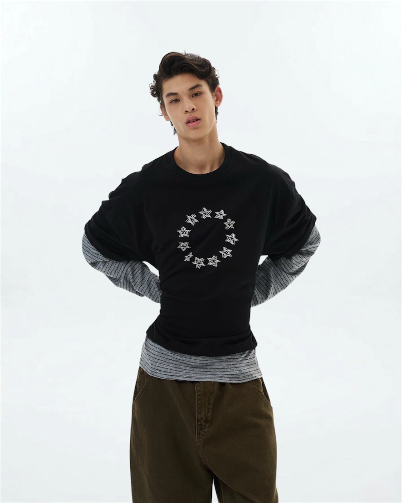 Star Orbit Layered Long Sleeve (2color)