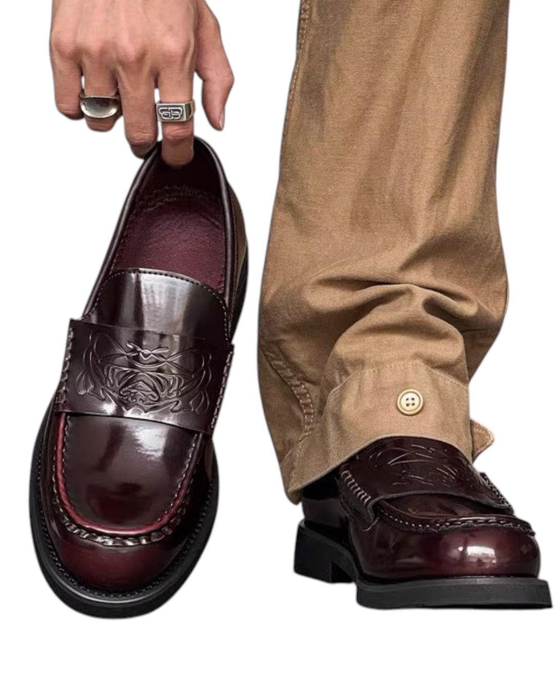 Dark Sun Embossed Loafer Shoe