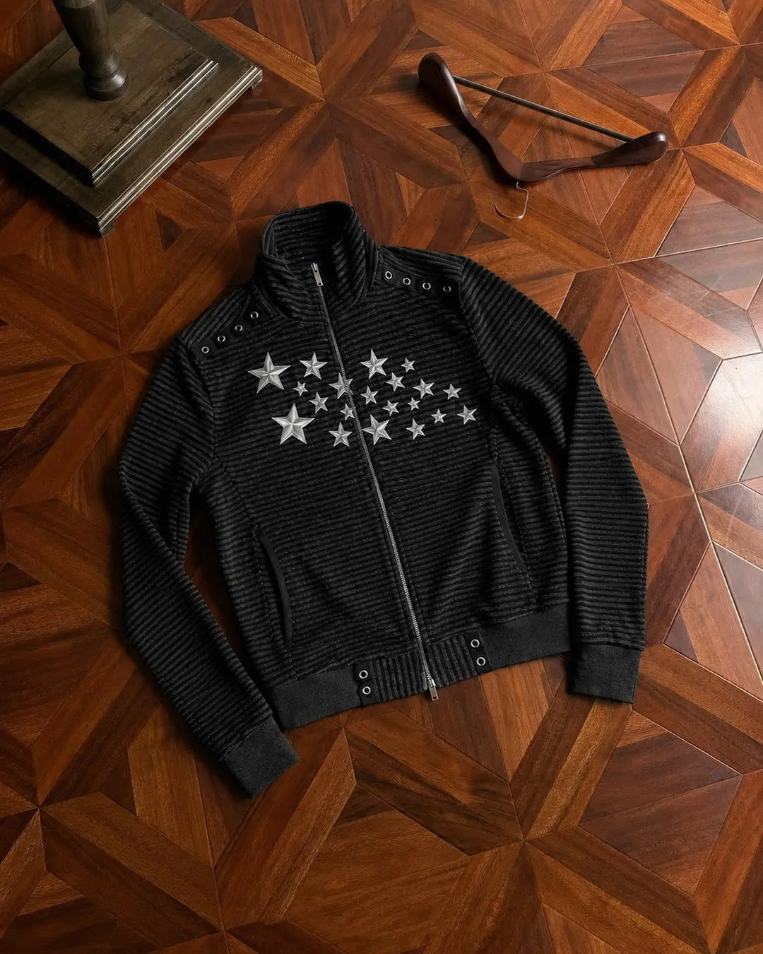 Meteor Rivet Zip Jacket Black