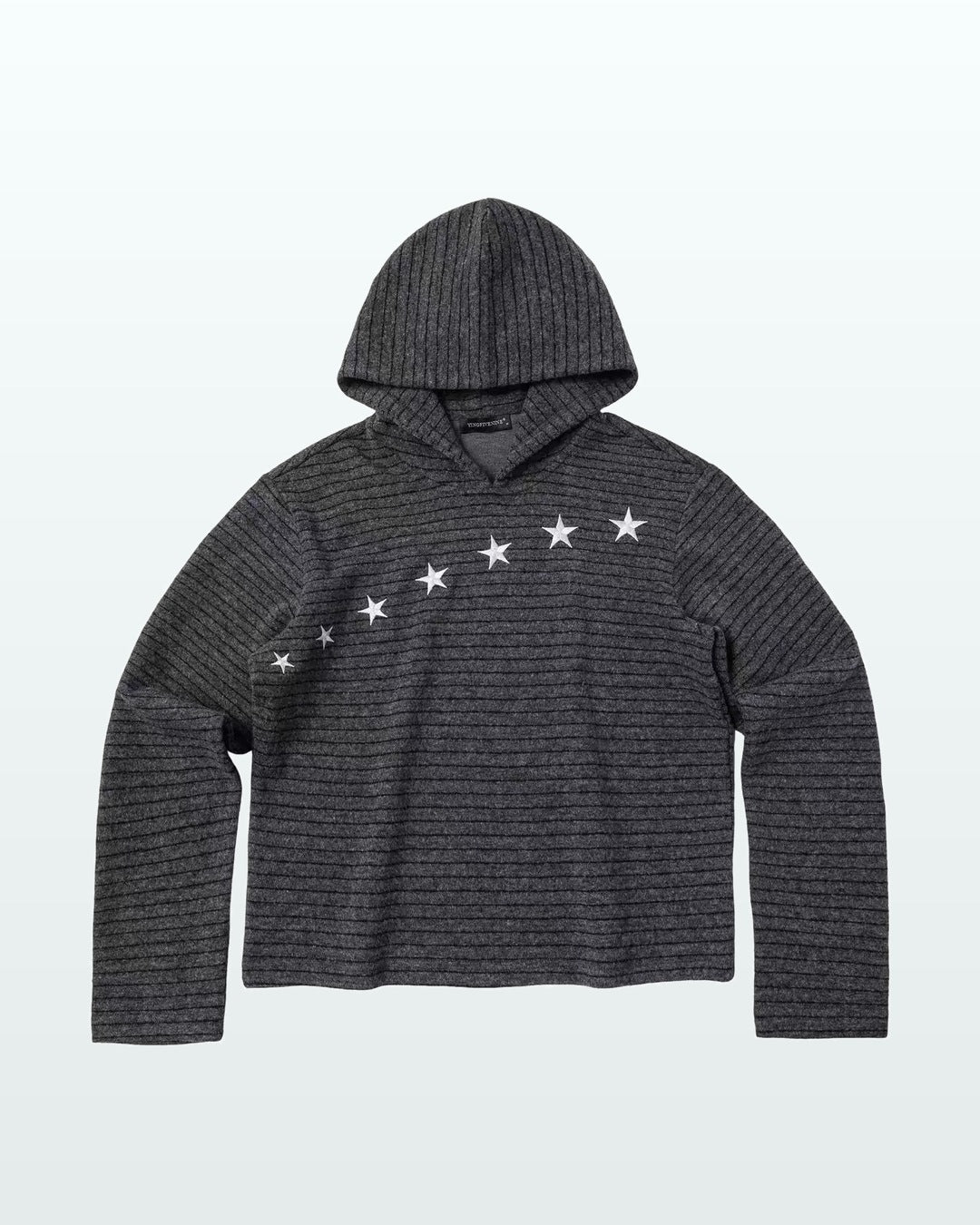 Star Line Stripe Hoodie Black Gray